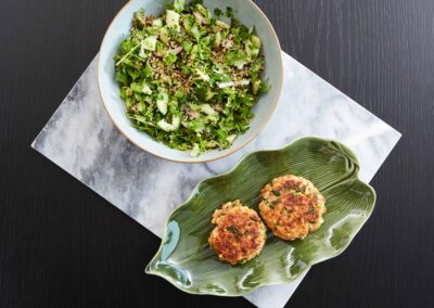 Salmon Burgers with Tabbouleh Salad